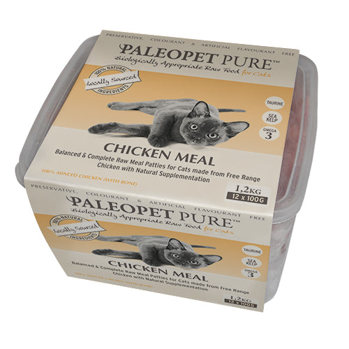 PaleoPet Pure Chicken Meal Patties for Cats 12 x 100g (1.2kg)
