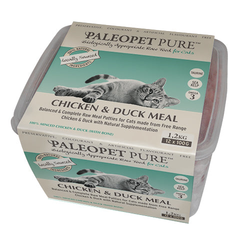 PaleoPet Pure Chicken & Duck Meal Patties for Cats – 1,2 Kg