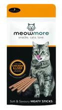 Meowmore chicken and liver cat treat sticks 15g (3pcs)