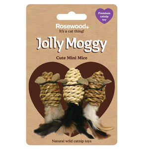 Rosewood Natural Wild Catnip Mini Mice 3 Piece Set