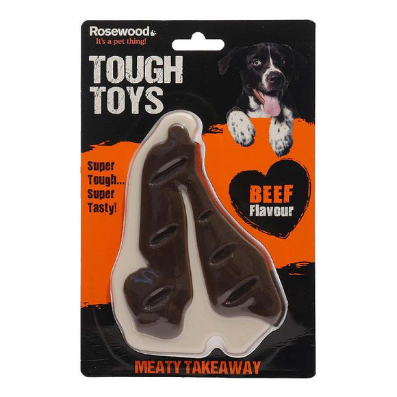 Rosewood Tough Toys Meaty Takeaway Beef Steak Small 13Cm